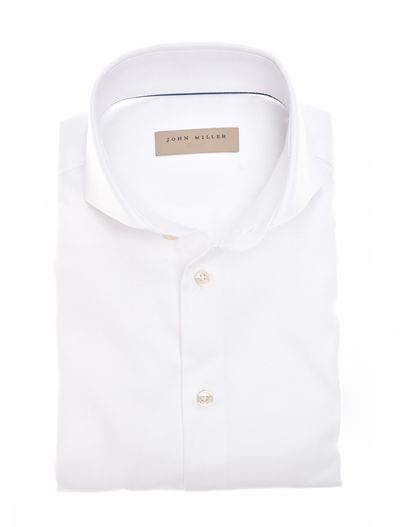 John Miller John Miller overhemd wit cutaway witte knoop