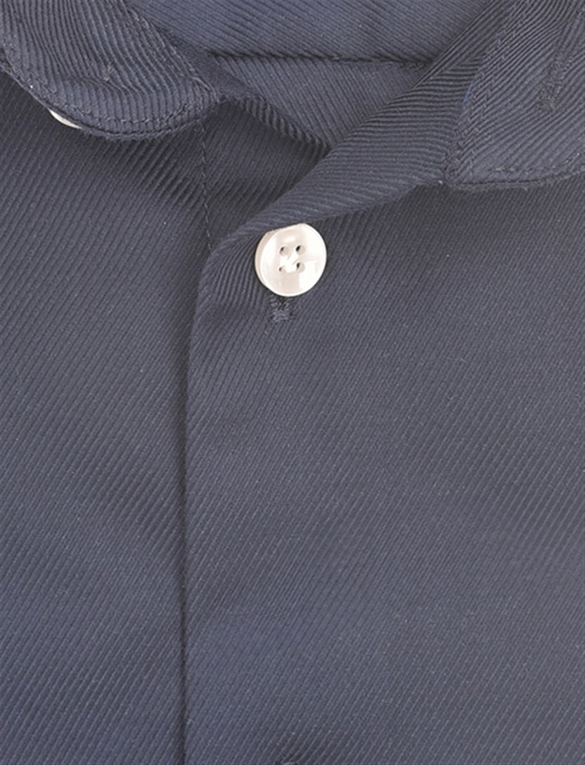 John Miller overhemd donkerblauw lange mouw wide spread