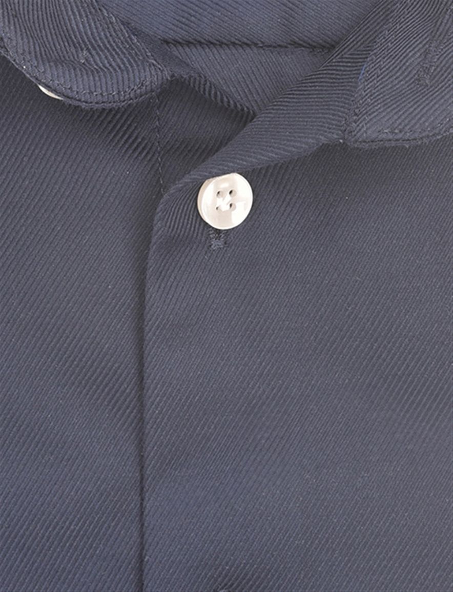 John Miller overhemd donkerblauw wide spread lange mouw