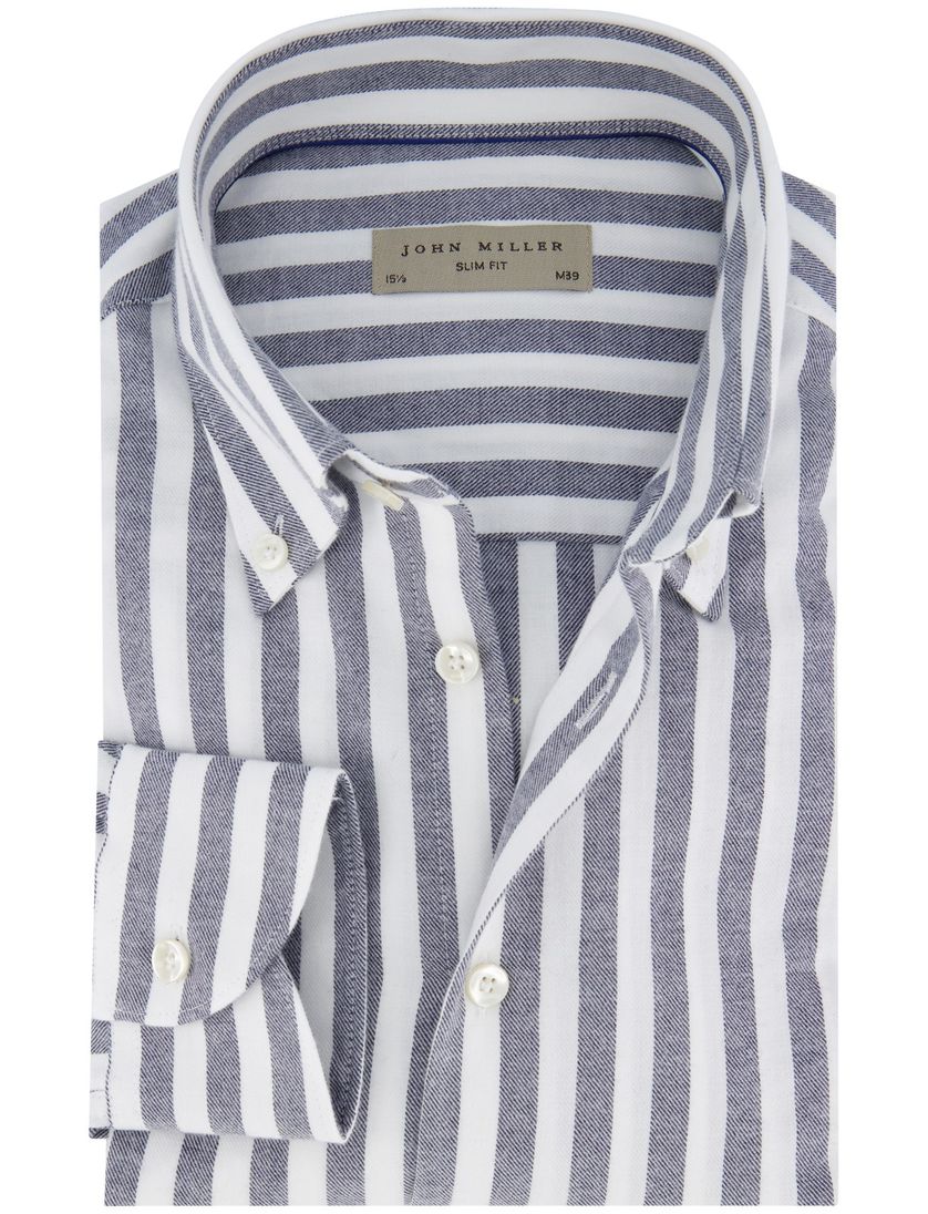 John Miller overhemd grijs gestreept button-down