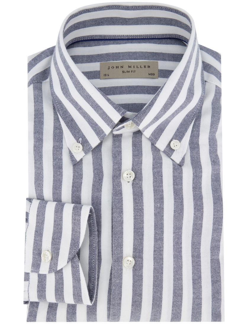 John Miller overhemd grijs gestreept button-down