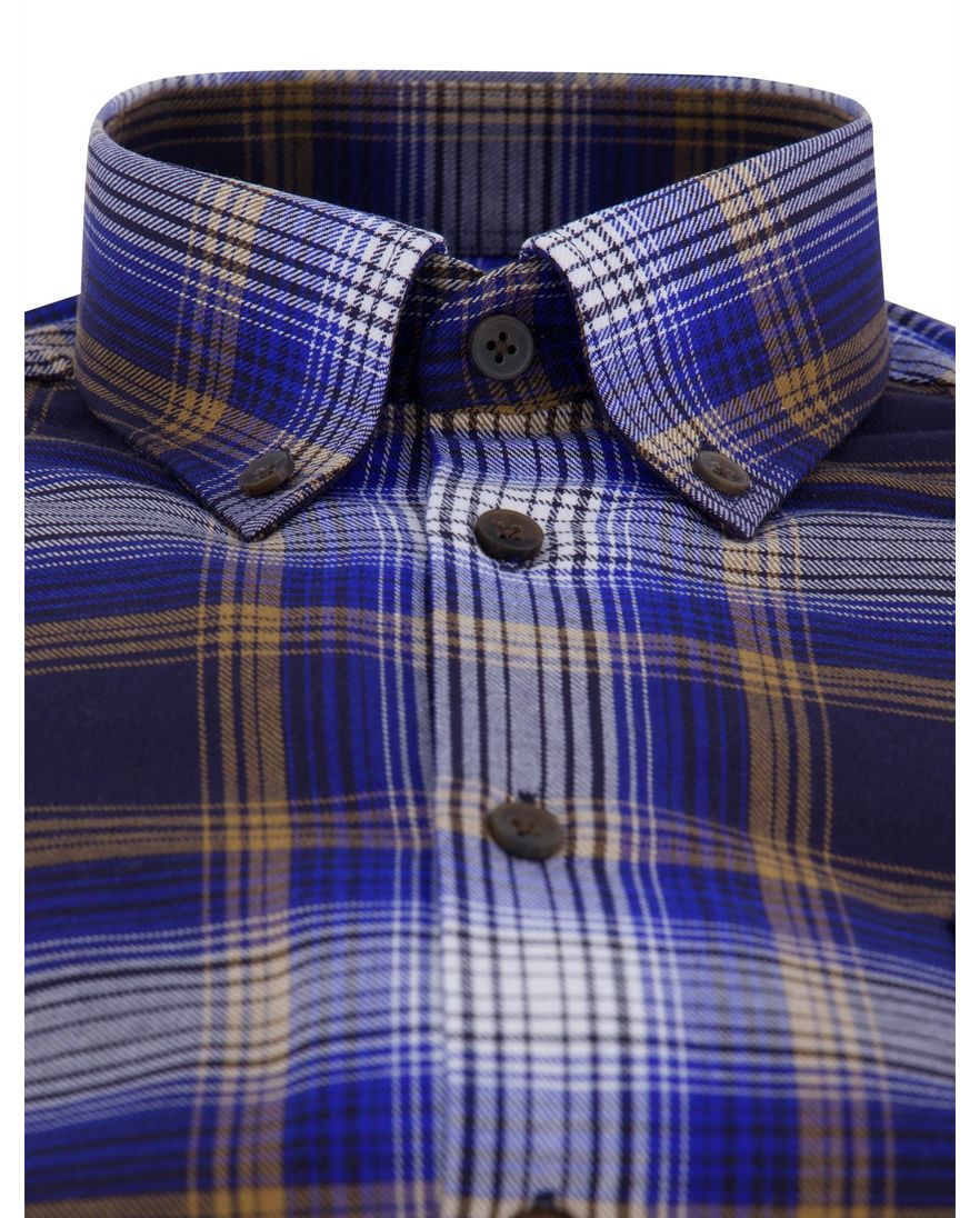 Ledub Shirt dress ml 5 blauw bruin geruit