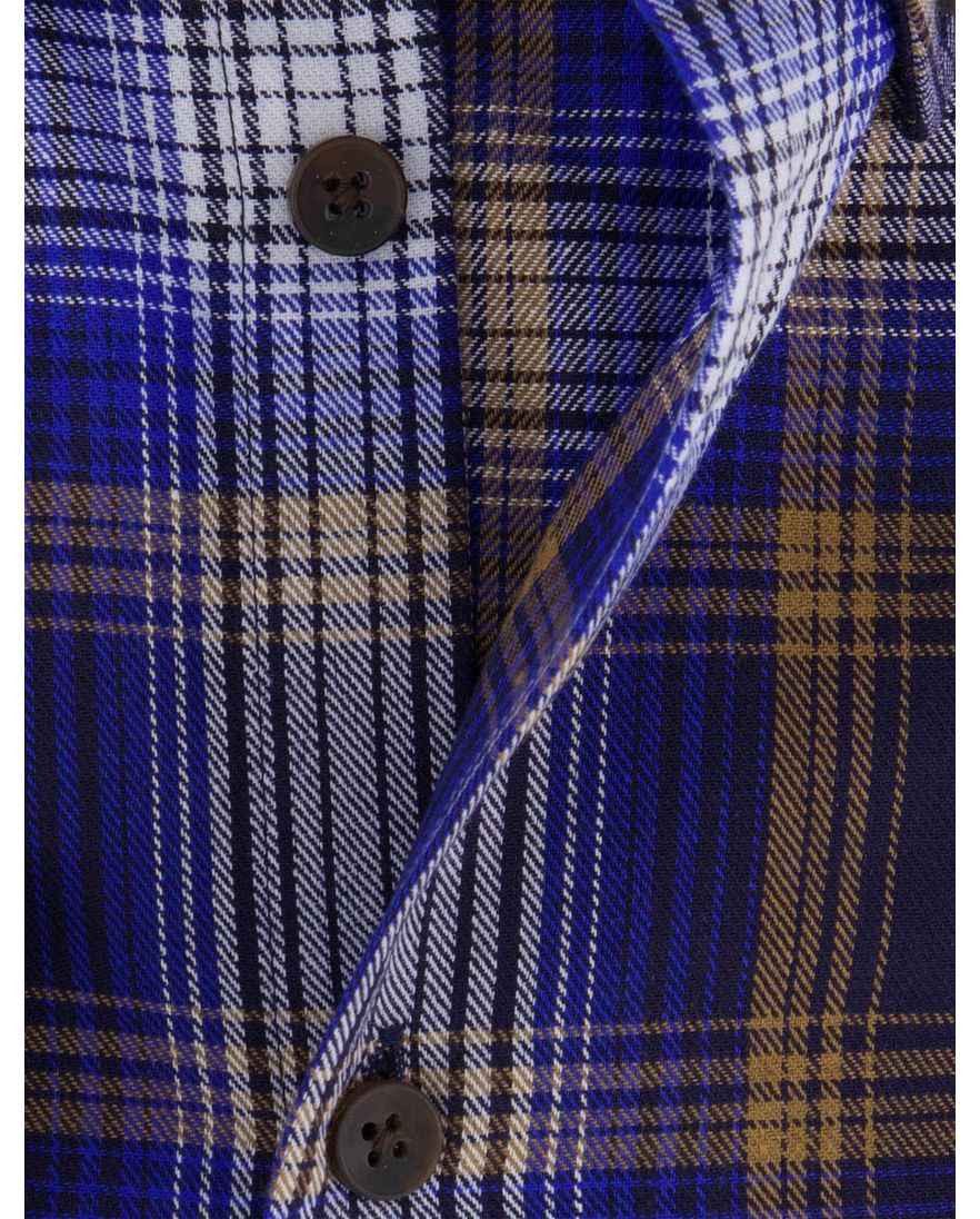 Ledub Shirt dress ml 5 blauw bruin geruit