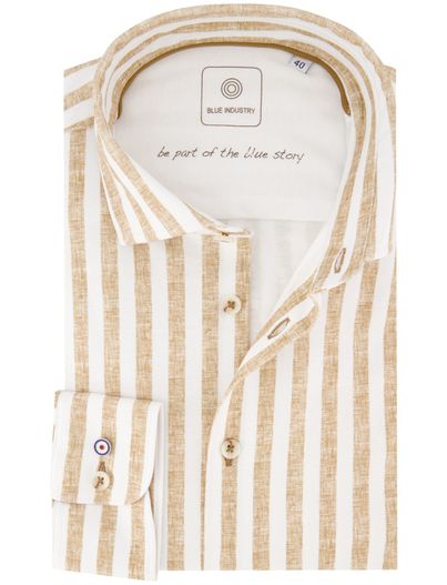 Blue Industry casual overhemd beige Blue industry