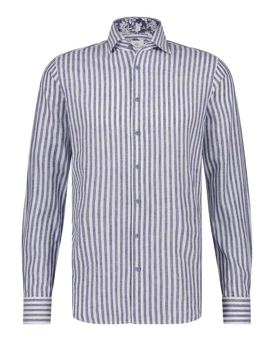 Blue Industry overhemd donkerblauw gestreept