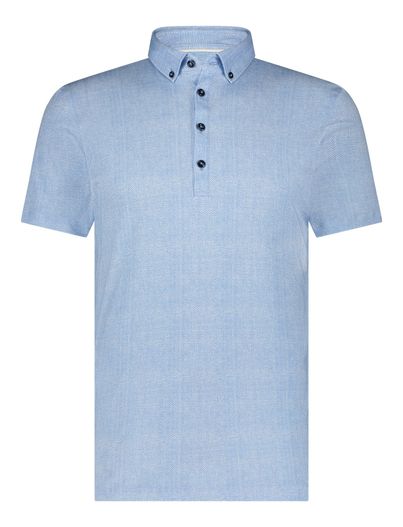 Blue Industry Blue Industry polo blauw wave patroon korte mouw