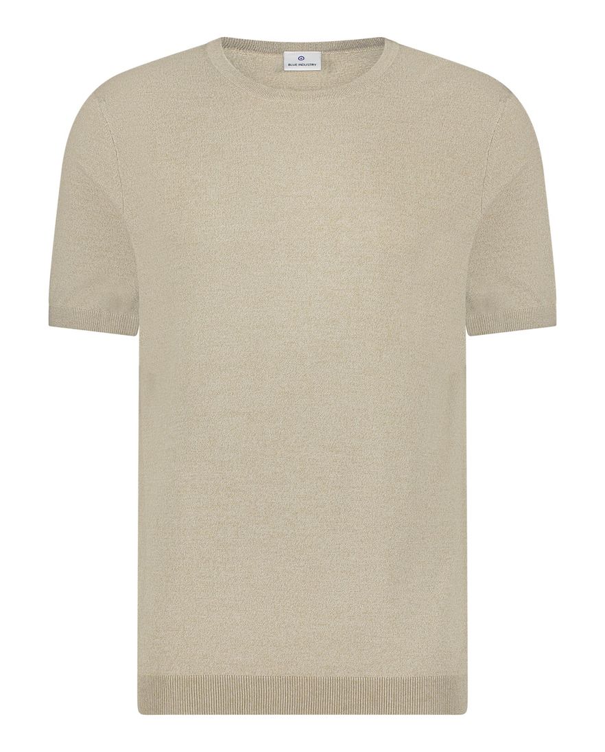 Blue Industry T-shirt beige met boord