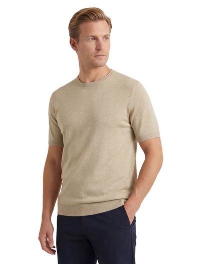 Blue Industry Blue Industry T-shirt beige met boord