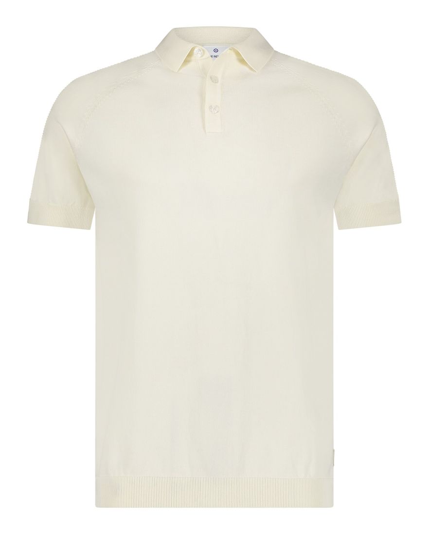 Blue Industry polo creme met boord effen