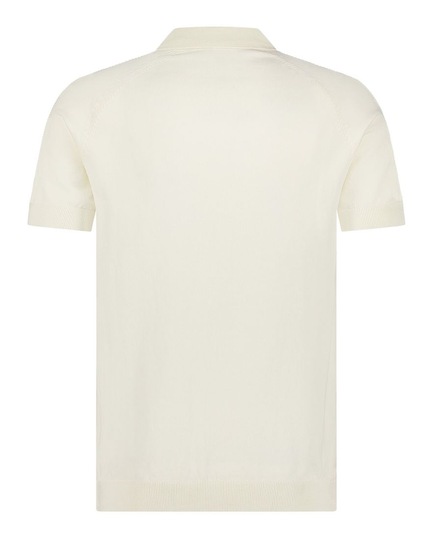 Blue Industry polo creme met boord effen