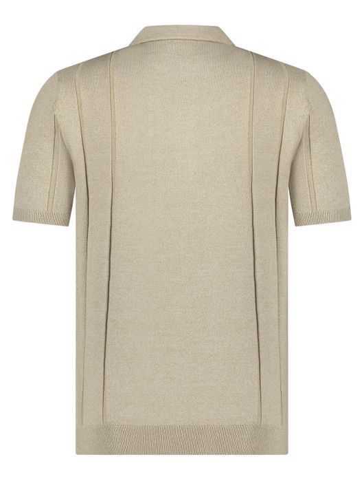 Blue Industry polo beige 4 knoops structuur
