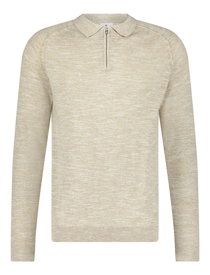 Blue Industry polo lange mouw beige