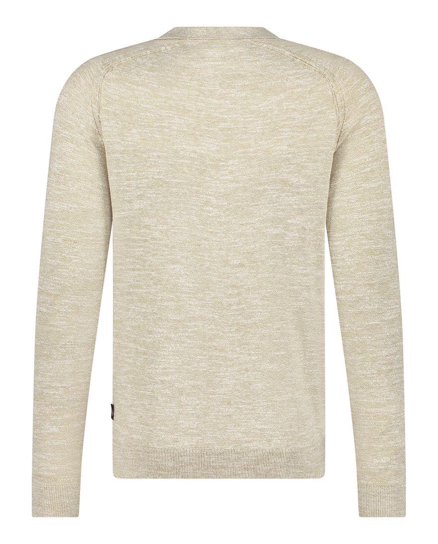 Blue Industry polo lange mouw beige rits