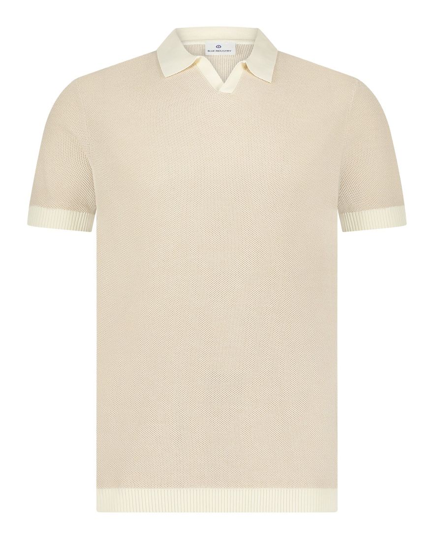 Blue Industry polo beige korte mouw