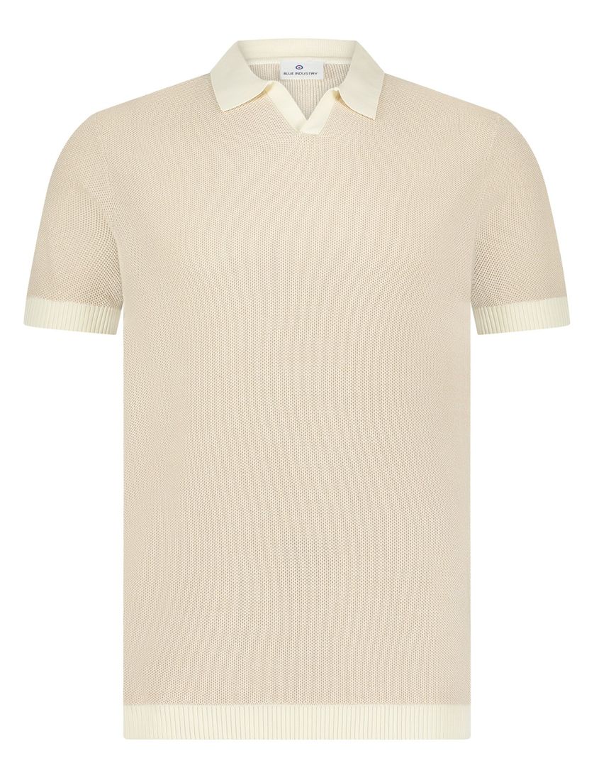 Blue Industry polo beige met boord
