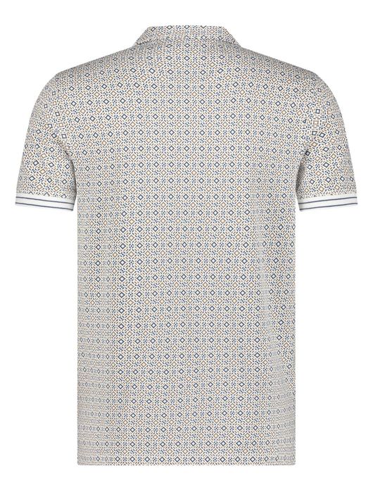 Blue Industry polo blauw bruin geprint