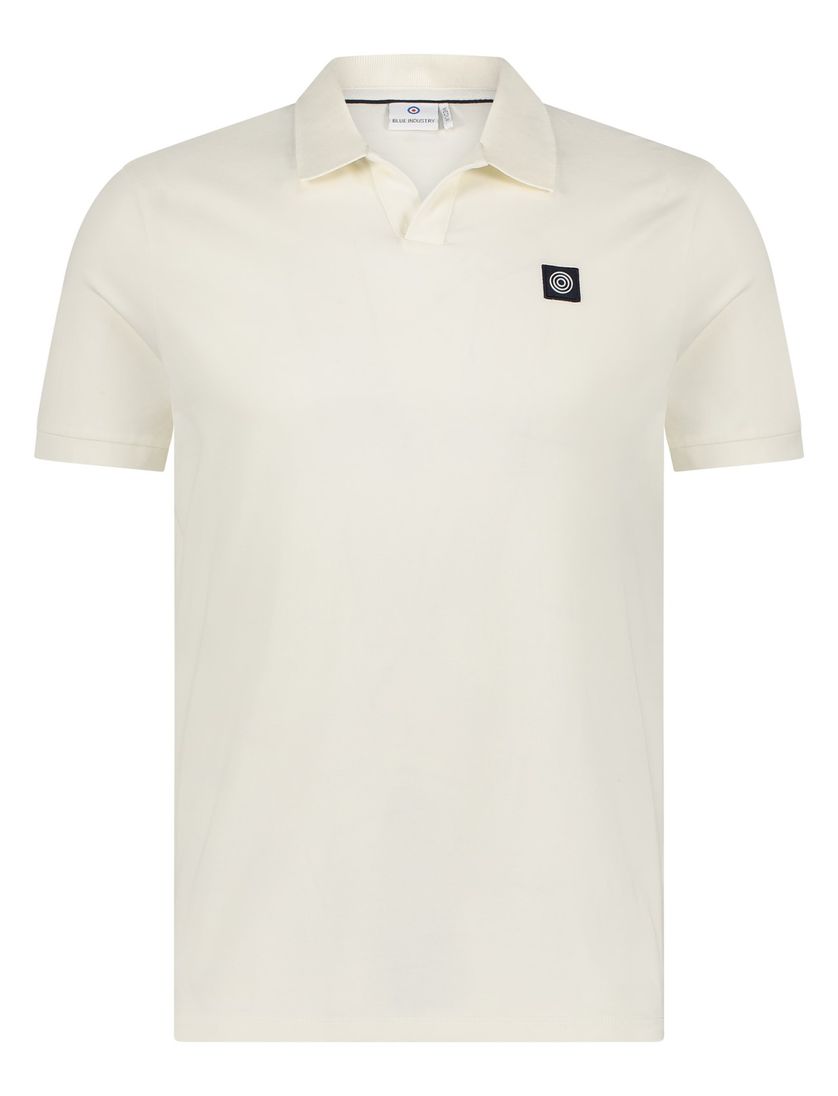 Blue Industry polo creme effen korte mouw
