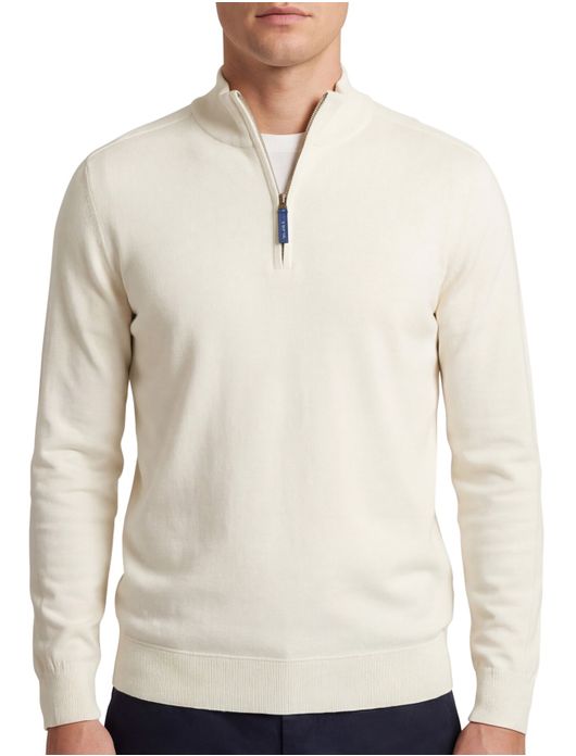 Blue Industry trui creme half zip effen