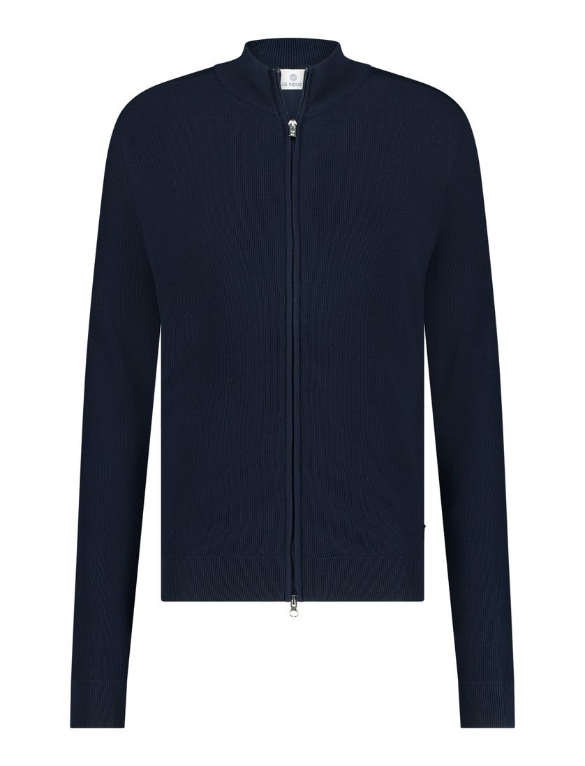 Blue Industry vest donkerblauw hoge hals effen