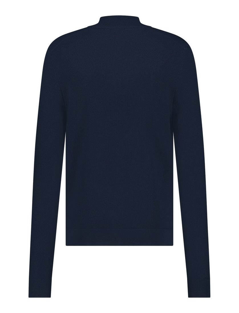 Blue Industry vest donkerblauw hoge hals effen