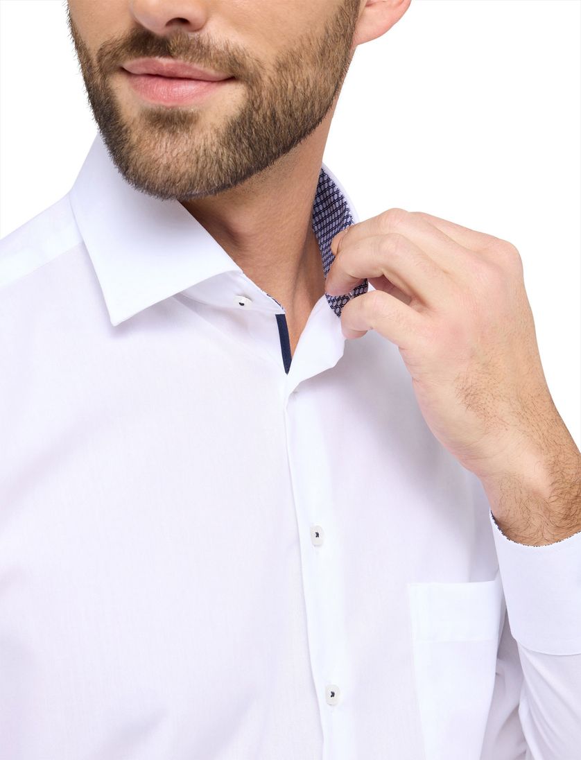 Eterna overhemd wit effen comfort fit katoen