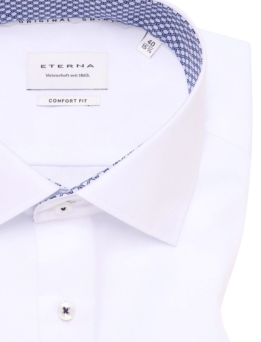 Eterna overhemd wit effen comfort fit katoen