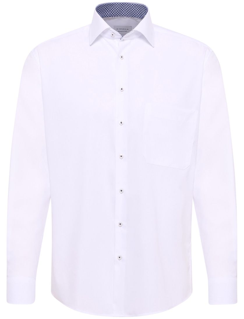 Eterna overhemd wit effen comfort fit katoen