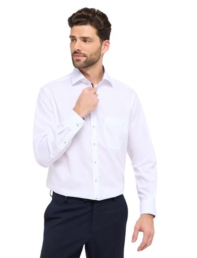 Eterna Eterna overhemd wit effen comfort fit katoen
