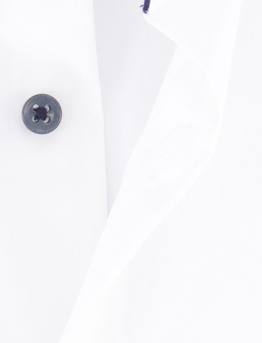 Eterna overhemd wit Modern Fit semi wide spread boord effen