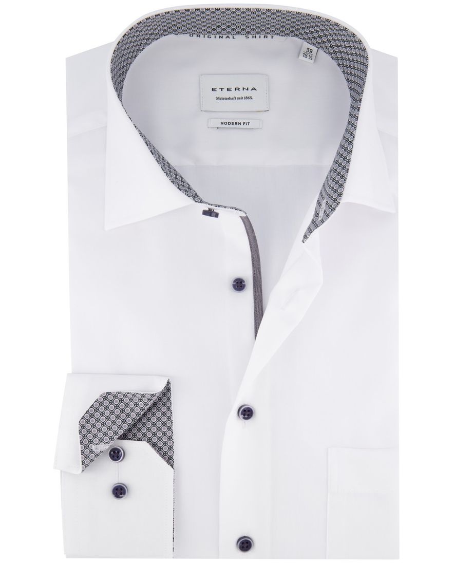 Eterna Modern Fit overhemd wit lange mouw