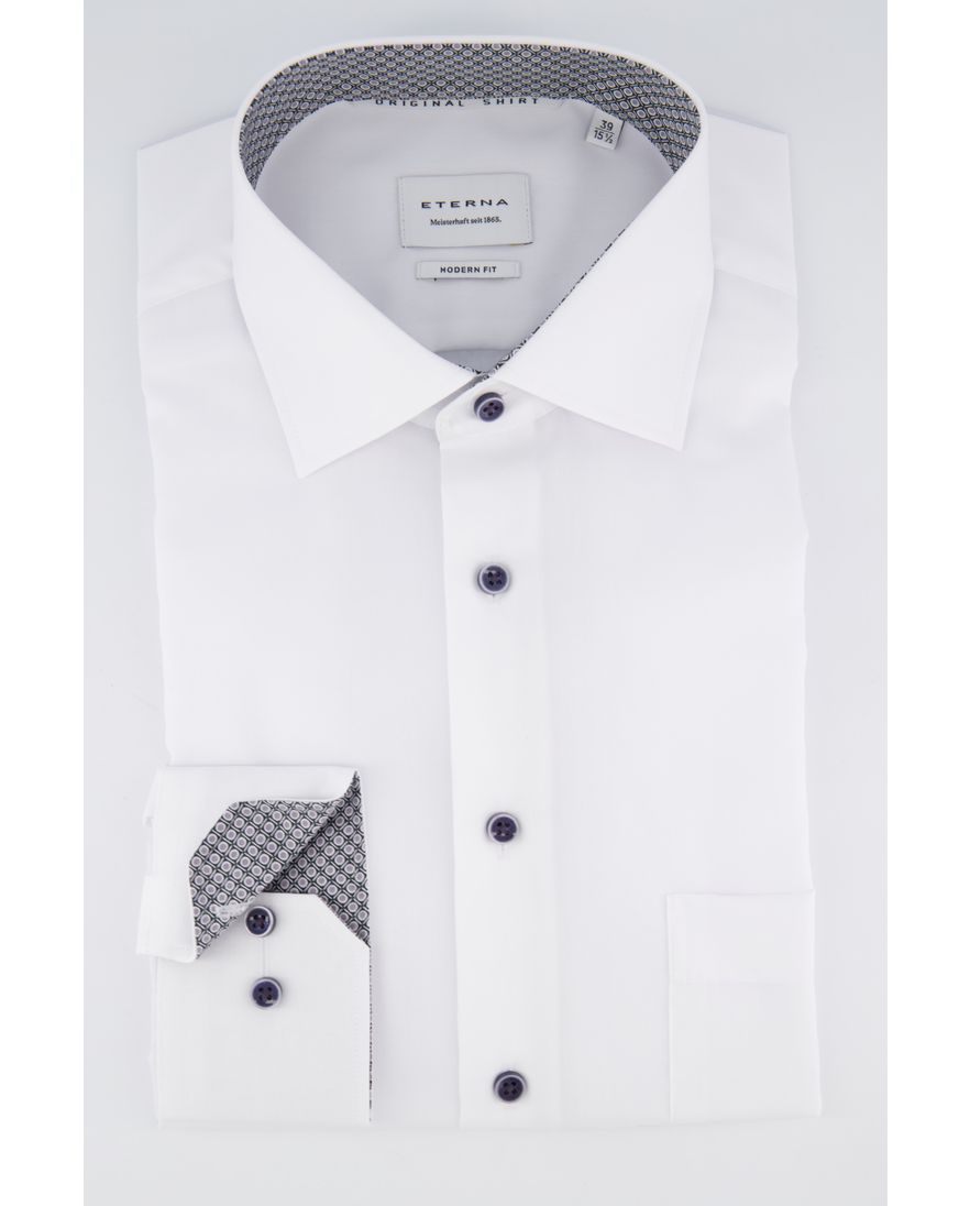Eterna Modern Fit overhemd wit lange mouw