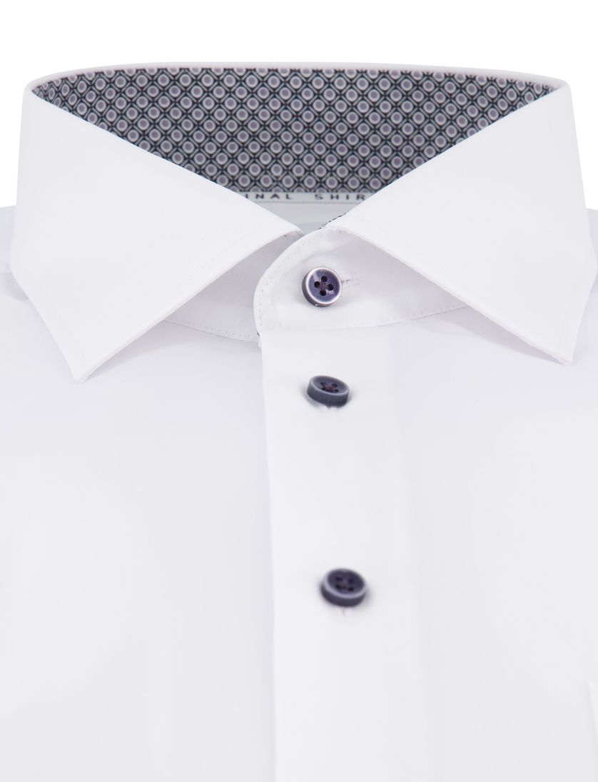 overhemd Eterna Modern Fit wit lange mouw