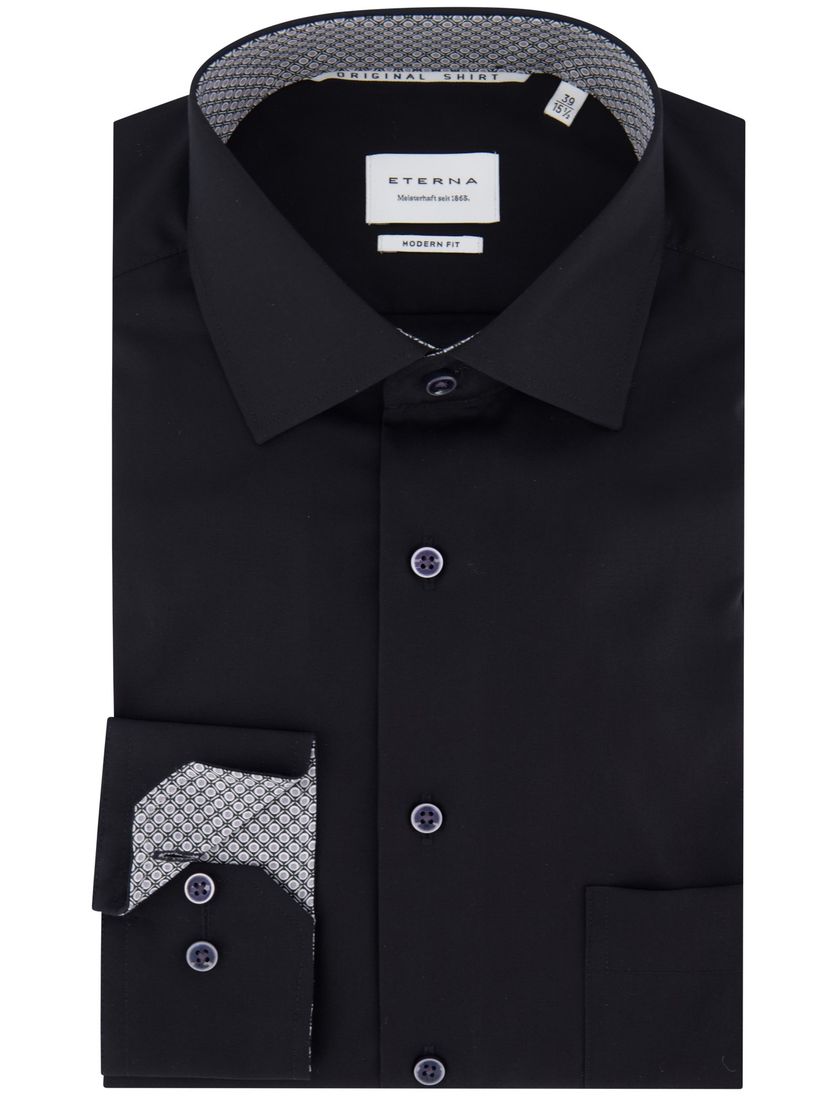 business overhemd Eterna Modern Fit zwart