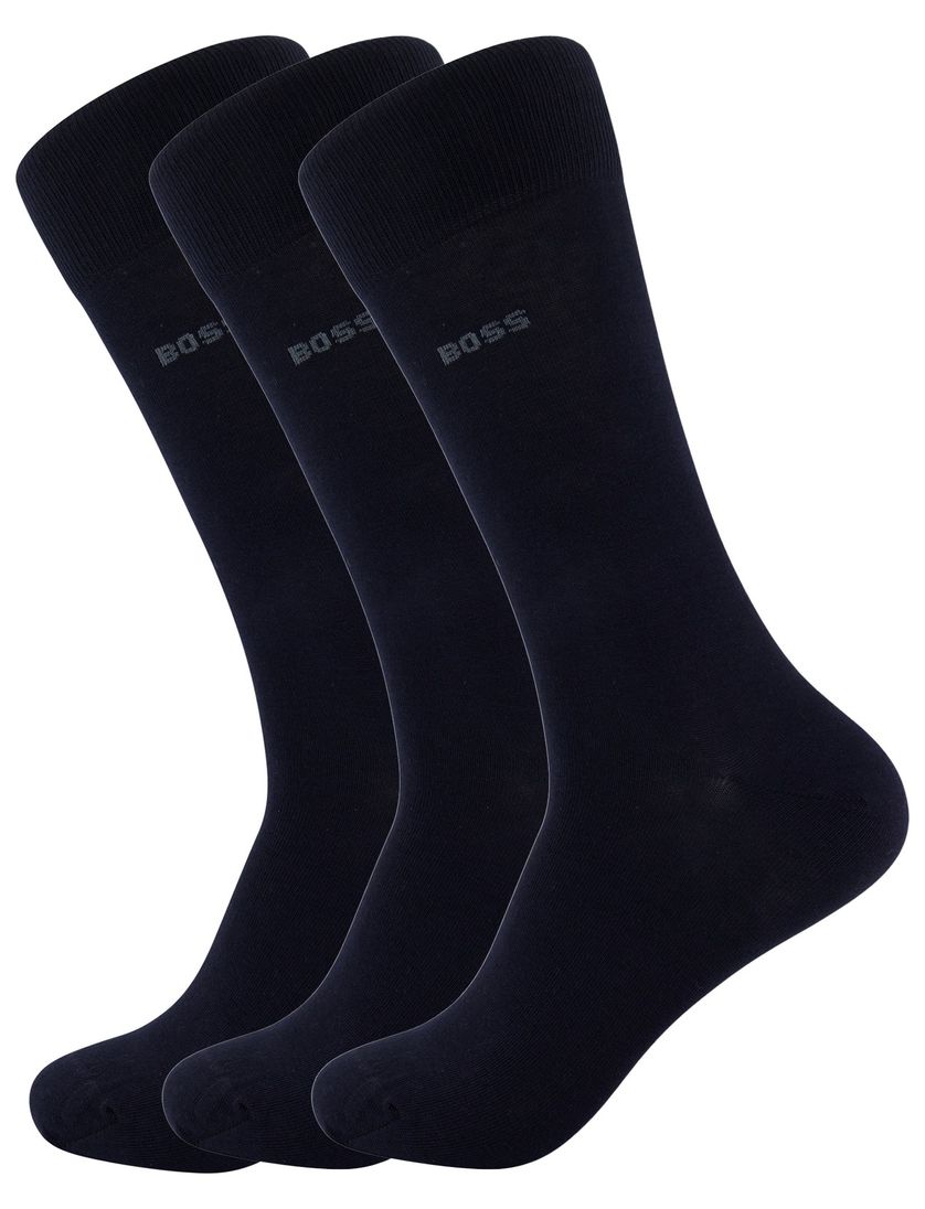 Boss sokken 3 pack navy katoen
