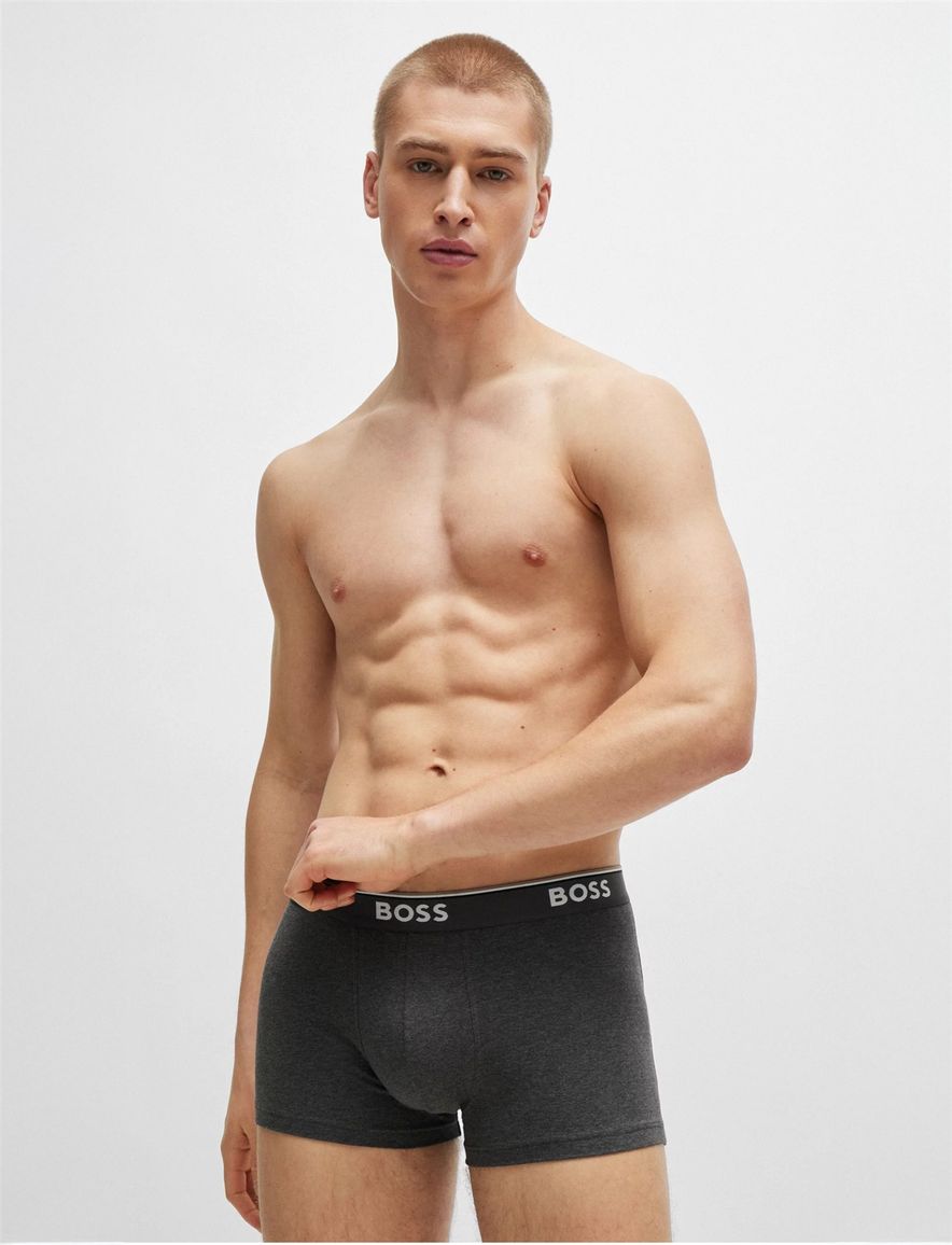Boxershorts BOSS Black Trunk 3-pack grijs zwart