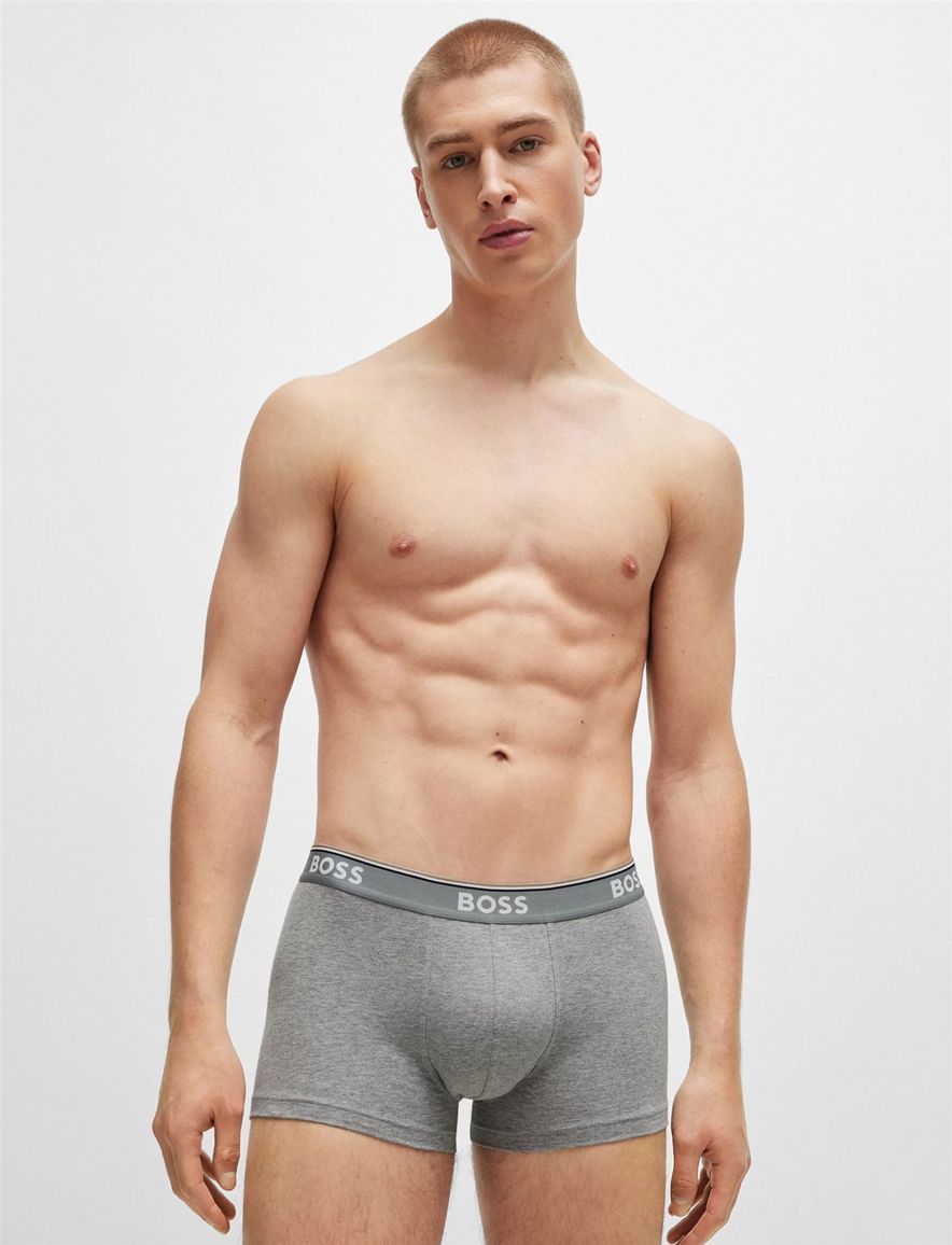 Boxershorts BOSS Black Trunk 3-pack grijs zwart