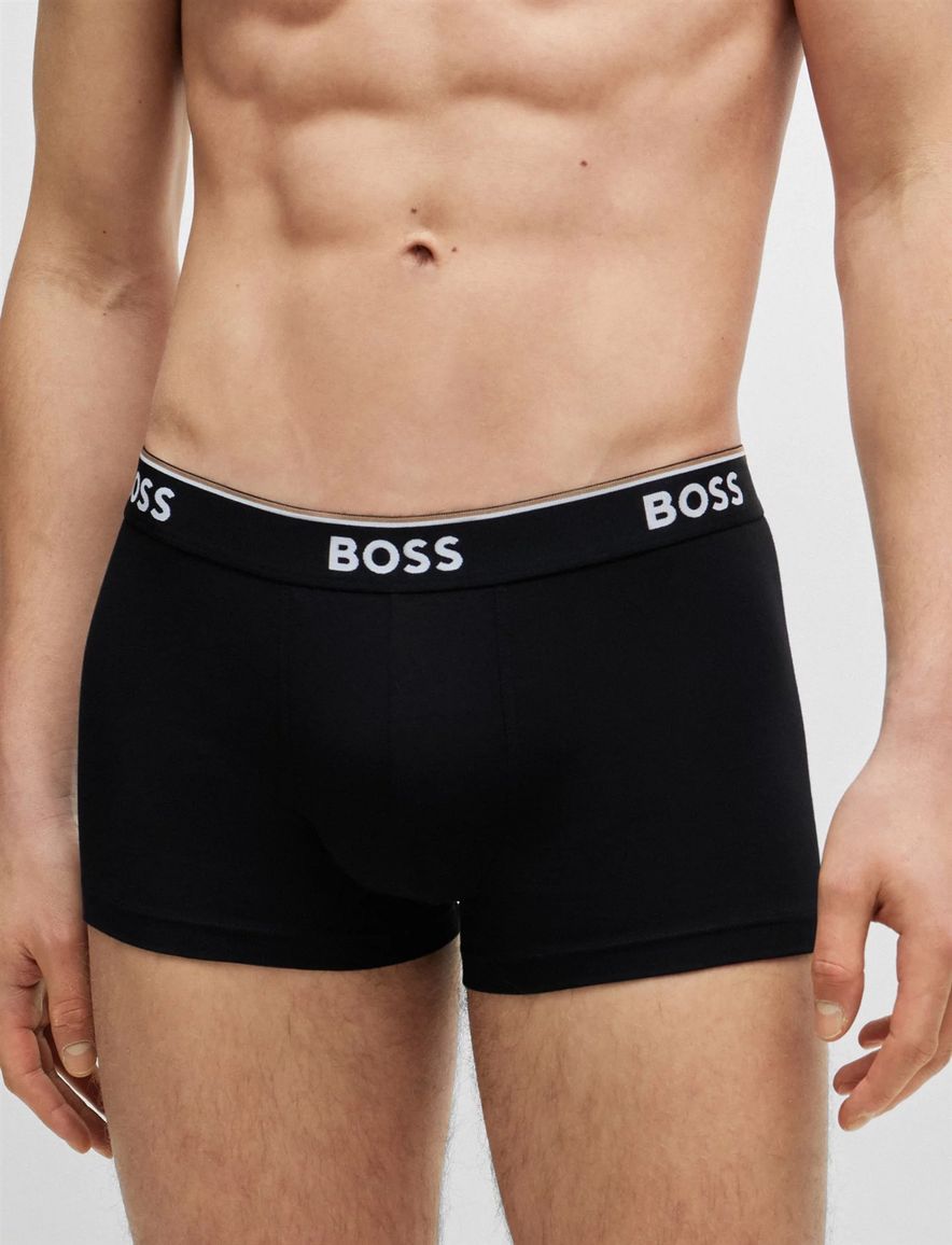 Boxershorts BOSS Black Trunk 3-pack grijs zwart