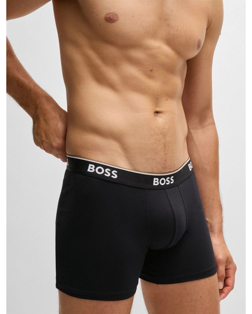 BOSS Black boxershorts 3-pack zwart katoen