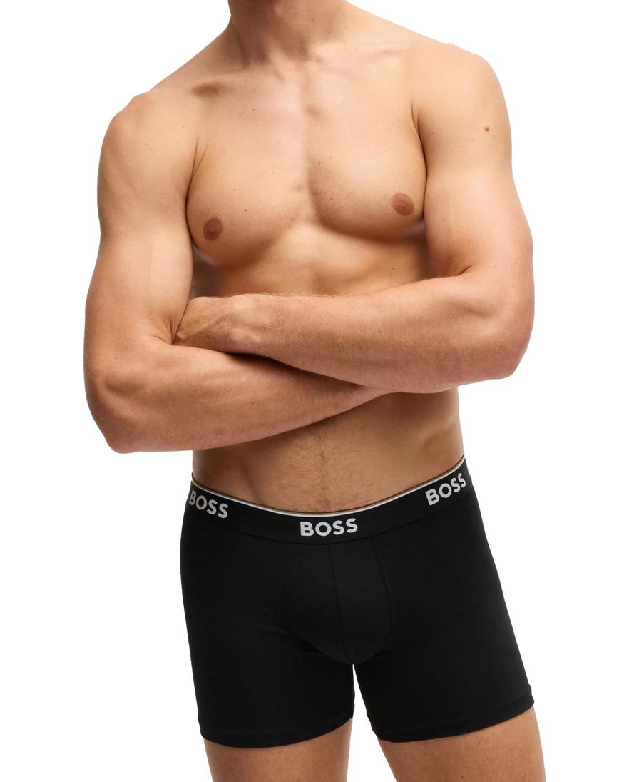 BOSS Black boxershorts 3-pack zwart katoen