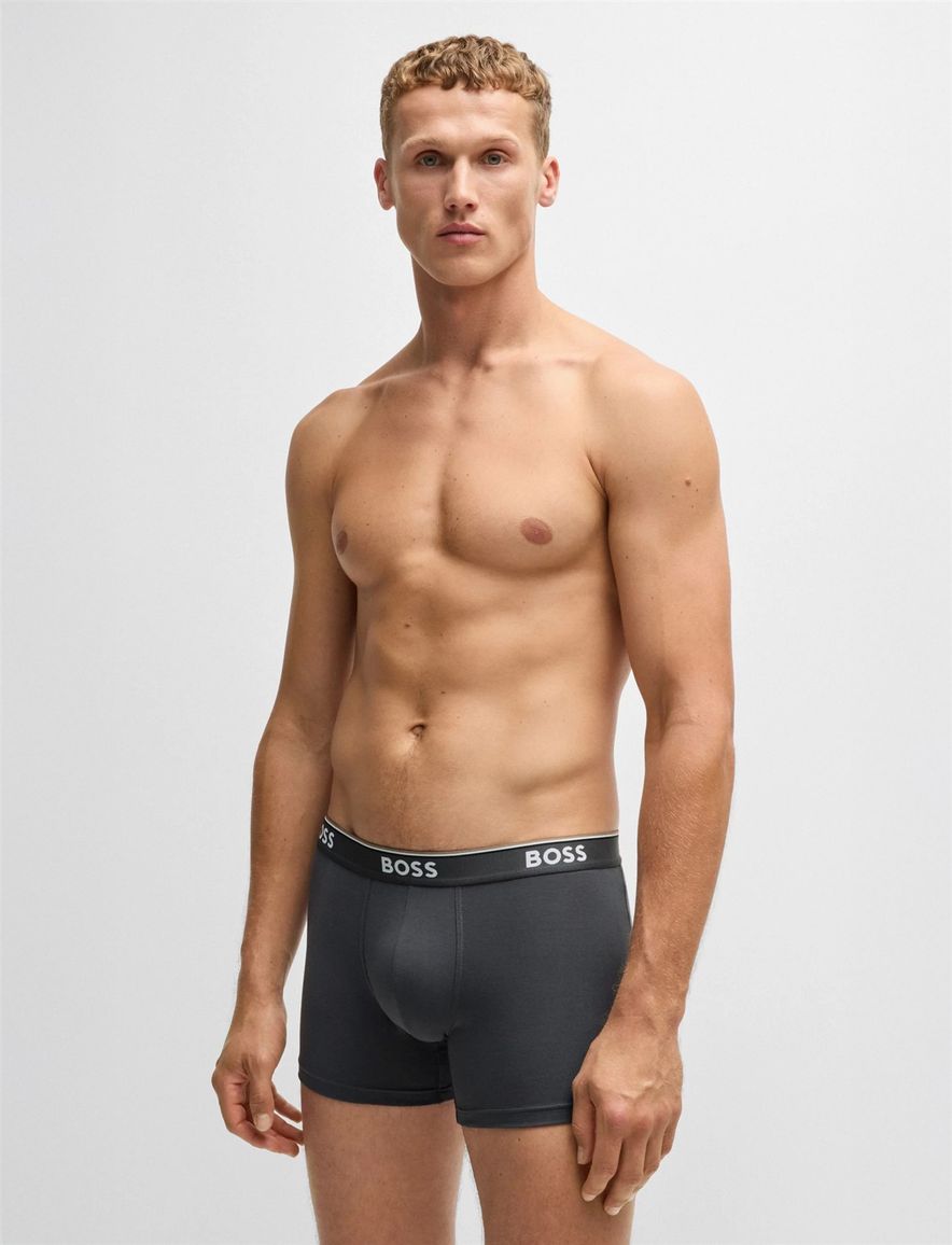 BOSS Black Boxershorts 3-pack blauw grijs katoen