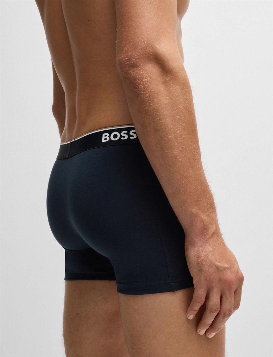BOSS Black Boxershorts 3-pack blauw grijs katoen