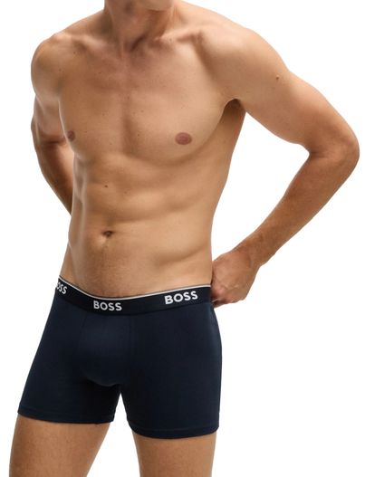 Hugo Boss BOSS Black Boxershorts 3-pack blauw grijs katoen