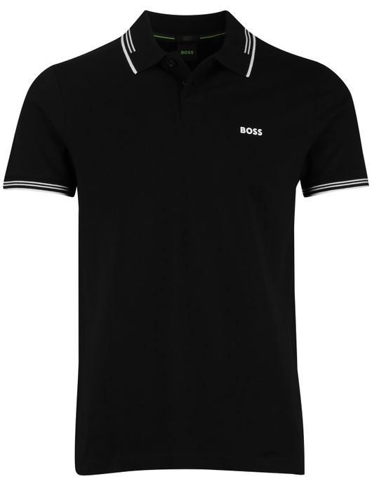 Boss Green Paul polo zwart slim fit effen