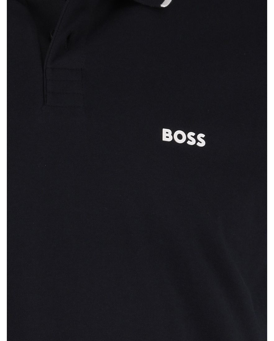 Boss Green Paul polo donkerblauw effen korte mouw