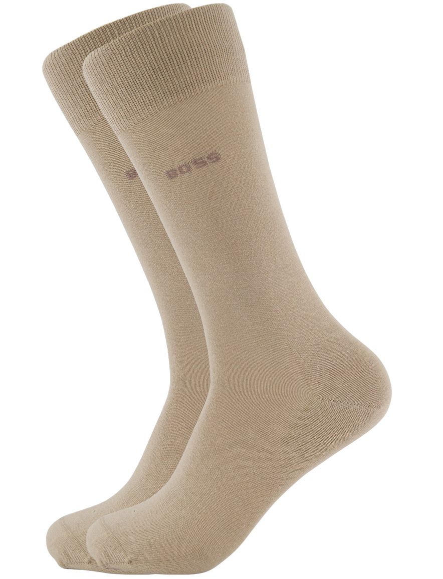 Hugo Boss sokken 2 pack beige effen met logo