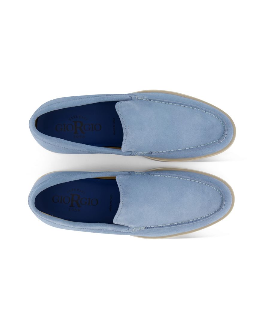 Giorgio loafer lichtblauw effen lichte zool laag
