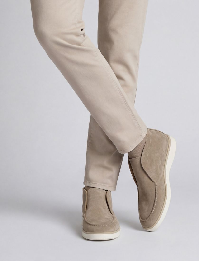 Giorgio instapper beige suede zonder veters laag