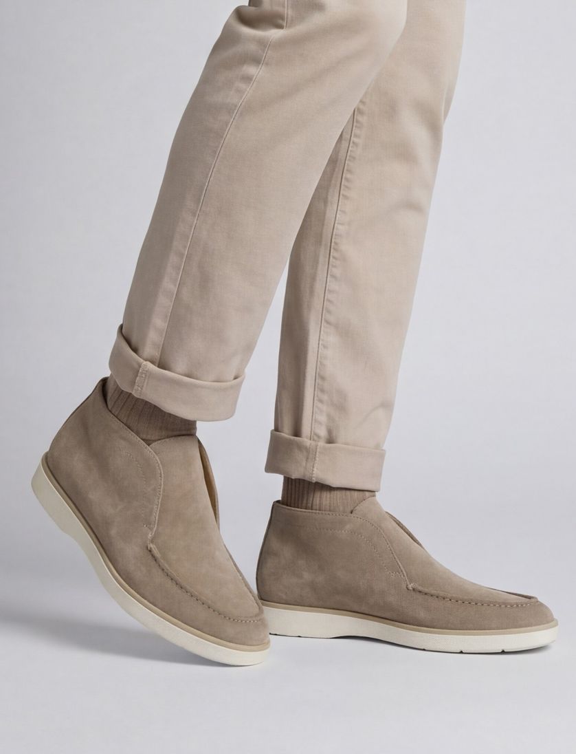 Giorgio instapper beige suede zonder veters laag