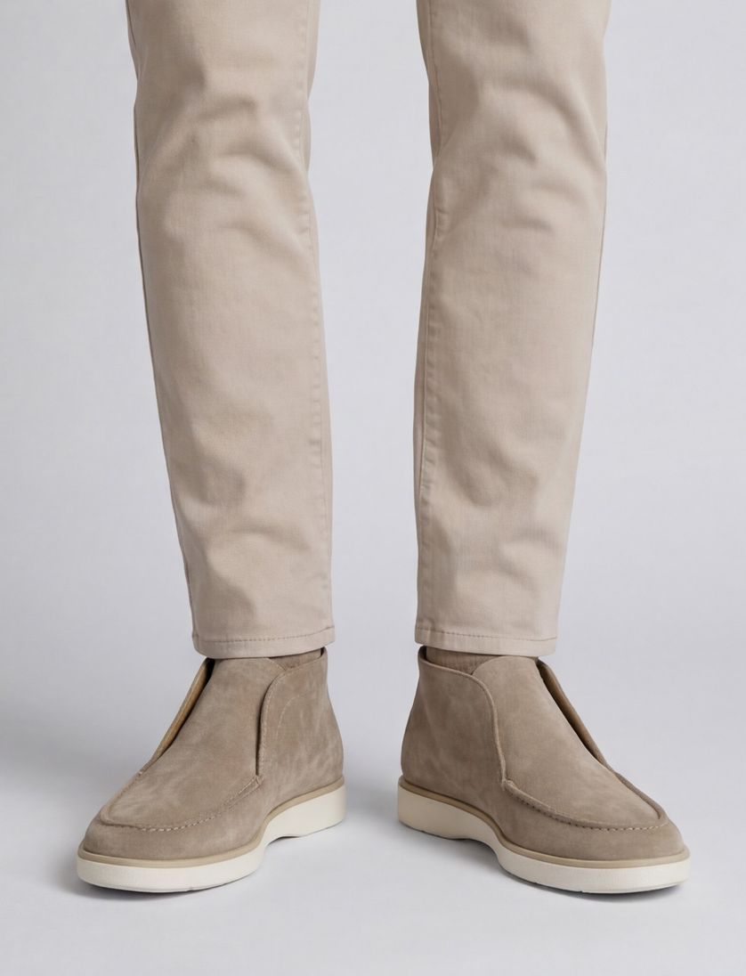 Giorgio instapper beige suede zonder veters laag