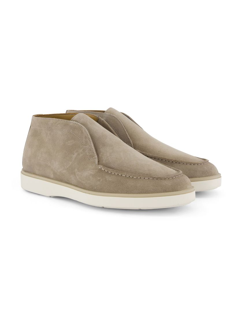 Giorgio instapper beige suede zonder veters laag
